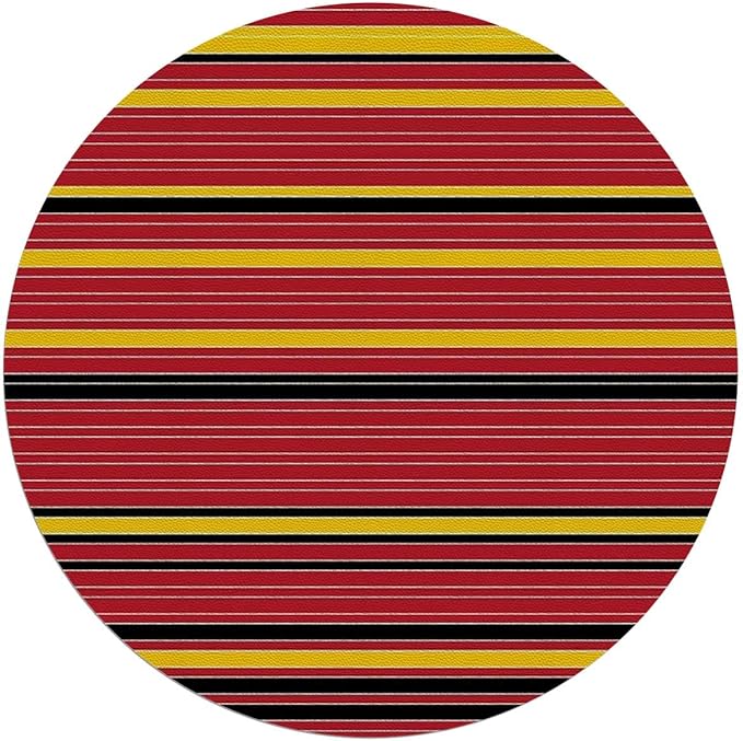 Rainbow Multicolor PU Leather Office Chair Mat for Hardwood and Tile Floor Horizontal Colored Stripes Pattern Floor Mats Wood/Tile Protection Mat for Office &amp Home Abstract Diameter 59 in