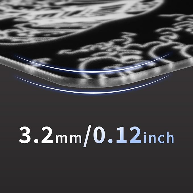 Glass Gaming Mouse Pad Black Kanagawa Hard Mousepads for GamingProfessional Large Mouse Mat 410mm*310mm Special Glass Surface with Improved Precision and Speed