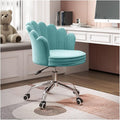 Adjustable Office Computer Chair with Armrest Office Chair Office Pink Study Home Game Chair Swivel Lift Bedroom Chair(Blue-Silver)