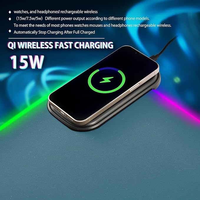 Blue Dark Mouse Pad Gaming Mousepad Non Slip Desk Mat Wireless Charging Keyboard Pad Mats RGB Computer Mouse Pads for Desktop Office Home 35.4 x 15.7 in