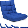 GORELAX Floor Chair with Back Support 14-Poistion Adjustable Folding Gaming Chair Recliner Meditation Chair with Steel Frame Padded Lazy Sofa Chair for Adults Kids (Blue)