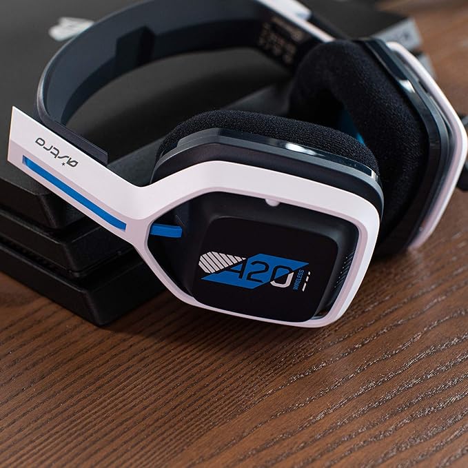 ASTRO Gaming A20 Wireless Headset Gen 2 - Compatible with PlayStation 4 &amp 5 / PC/Mac - White/Blue