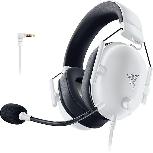 Razer BlackShark V2 X Gaming Headset: Special Edition - 50mm Drivers - Cardioid Mic - Comfortable Noise Isolating Earcups - for PC Mac PS5 Xbox One Nintendo Switch via 3.5mm Audio Jack - White