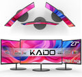 Kado Triple Monitor Setup - 3-Pack 27 1920x1080 Curved Computer Monitor 1500R 75Hz VESA Mount HDMI Office Gaming Hybrid Sim Racing Built-in Speakers (C27 Trio Series)