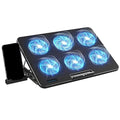 Compatible for 15.6-17.3 Inch Laptops Cooling Pad with 6 Quiet Fans Adjustable Height and Wind Speed Includes Phone Holder