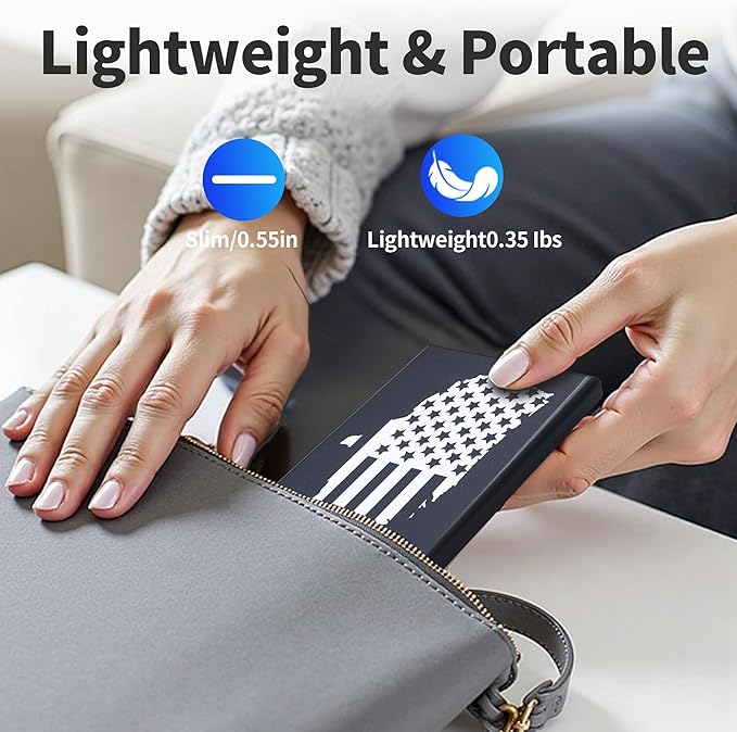 Plicnla Portable External Hard Drive 500GBUSB 3.0 USB-C Storage Expansion for PC Mac Desktop Laptop PS4/5 Xbox One X/S Xbox 360 (National Flag)