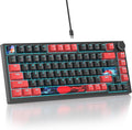 75 Percent Keyboard Gasket-Mounted with Sound Absorbing Pads 82-Key Compact Wired RGB Mechanical Gaming Keyboard Hot-Swap Socket for Win Red Black