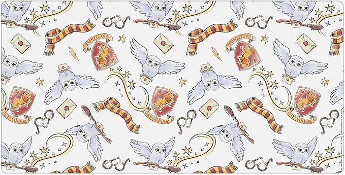 Head Case Designs Officially Licensed Harry Potter Hedwig Owl Pattern Graphics 23.62 x 11.81 x 0.12 inches (600 x 300 mm) - L Gaming Office Desk PC Keyboard Mouse Mat Pad