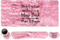 DINKY Keyboard Mouse Pad Set Large Gaming Mousepad + Memory Foam Ergonomic Keyboard Wrist Rest Support Easy Typing Pain Relief 4Pcs (35.4 x 15.7) Extended Desk Mat -Pink Glitter Letters