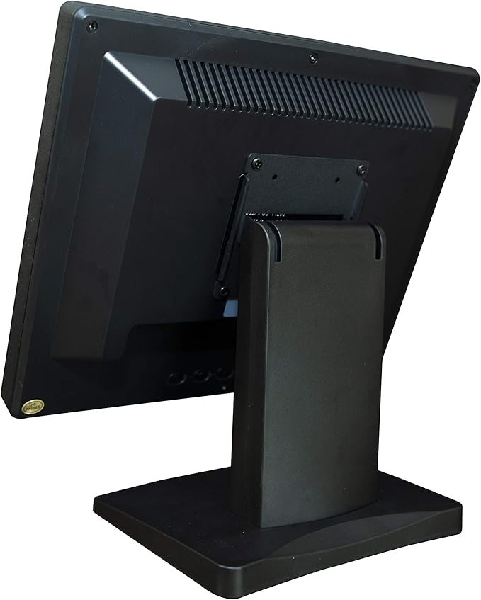 12-Inch Capacitive Multi-Touch POS TFT LED Touchscreen Monitor True Flat Seamless Design with Adjustable POS Stand for Retail Restaurant HDMI &amp VGA Inputs High Resolution 1024 x 768