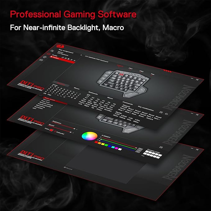 Redragon K585 PRO Wireless One-Handed Mechanical Keyboard 42 Keys 3-Mode RGB 40% Gaming Keypad w/ 7 Onboard Macro Keys Detachable Wrist Support Rechargeable Battery (Red Switch)