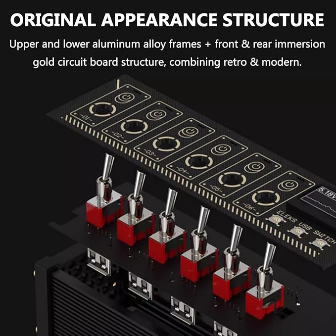 8 Port USB Docking Station USB Expansion Dock 1.54-inch IPS Color Screen 10 Levels Brightness Adjustment 8-Way Switch Total Switch + Button + Voice Controlfor Phones Tablets and Gadgets
