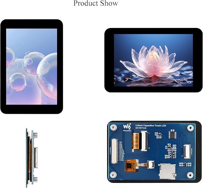 3.5inch Capacitive Touch Screen Compatible with Raspberry Pi 5/4B/3B+/Zero/Zero W/Zero 2W/Pico/Pico W/Pico 2/Pico 2 W/ ESP32 /Ar-duino IPS Display 320x480 Resolution SPI and I2C Control Interfaces
