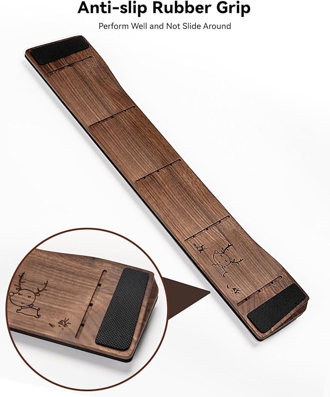 Keyboard Wrist Rest with Memory Foam Anti-Slip Rubber Base Ergonomic Wooden Wrist Rest for Mechanical Keyboard Durable and Easy to Clean for Gamer Staff (Walnut)