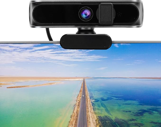 5MP 1080P Webcam with 80° Wide Angle Lens CMOS Sensor and Auto Low Light Correction for Online Teaching Business Meetings and Live Streaming on Multiple Platforms