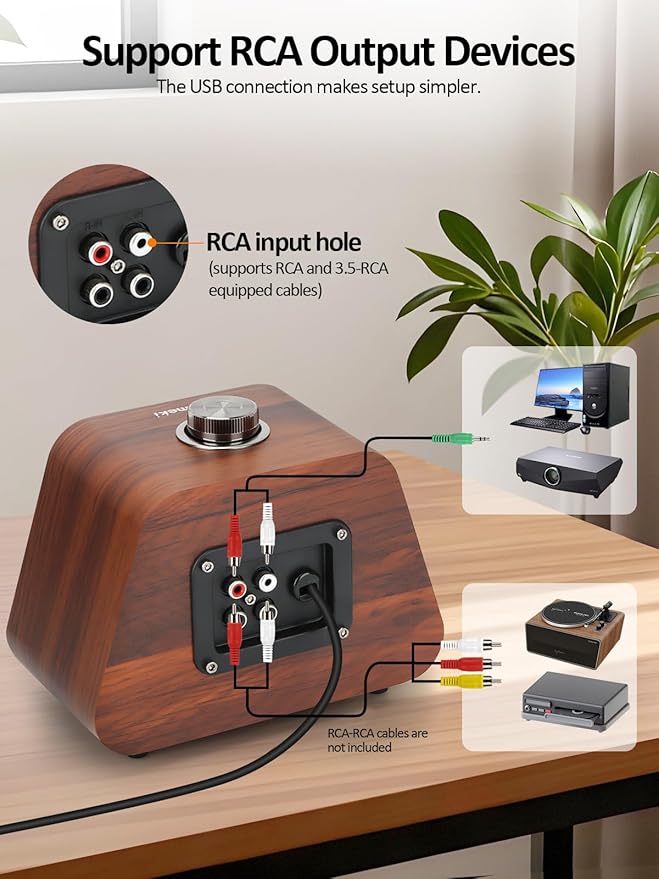 Computer Speakers Mini PC Speaker with subwoofer2.1 USB Powered Desktop Speakers Bluetooth 5.0 and RCA Input pc Speakers for Desktop Laptops Phonograph Phones Tablets(K02)