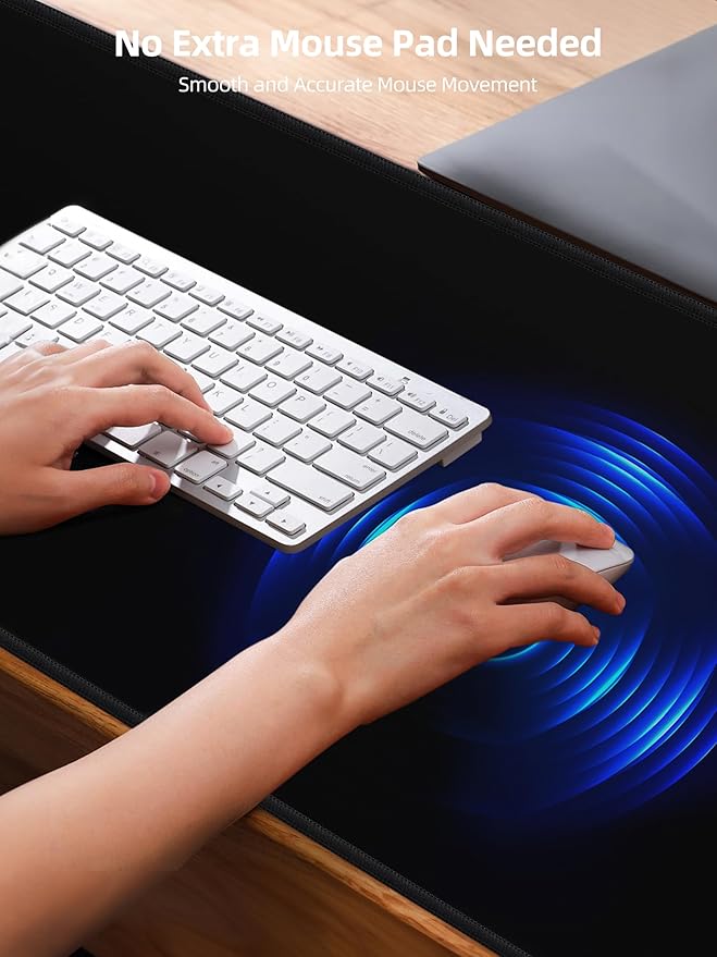 Mouse Pad 31.5x15.75 Inch with Calculator 15W Magnetic Wireless Charging Desk Mat XXL Desk Pad Home Office Large Keyboard Pad with Ultra-Smooth Surface Non-Slip Base (Black with 20W PD Charger)