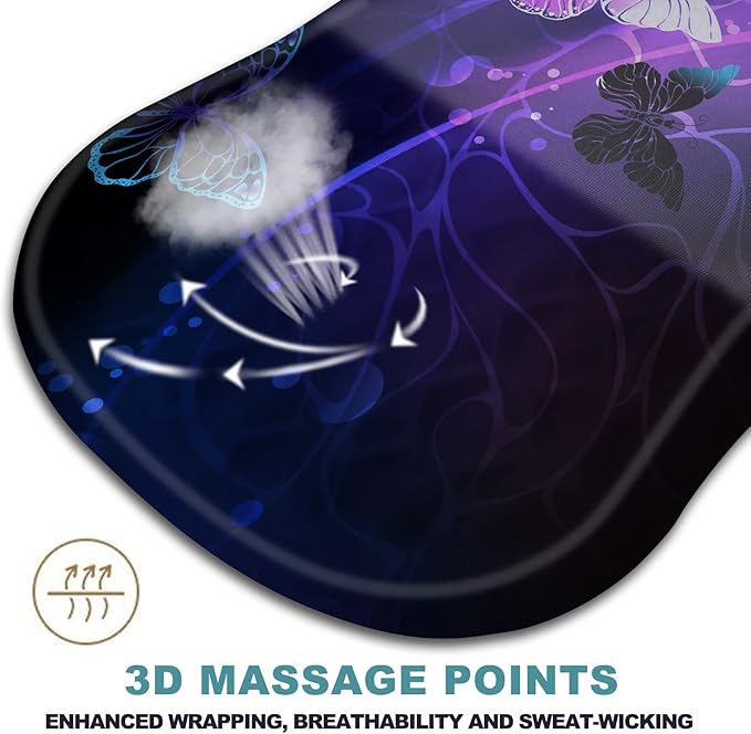 Ergonomic Mouse Pad with Wrist Rest Support Massage Design Mouse pad Relief Carpal Tunnel Pain Entire Memory Foam Non-Slip Mouse Pad Computer Mouse Pads for Wireless Mouse Pad Cool Butterfly