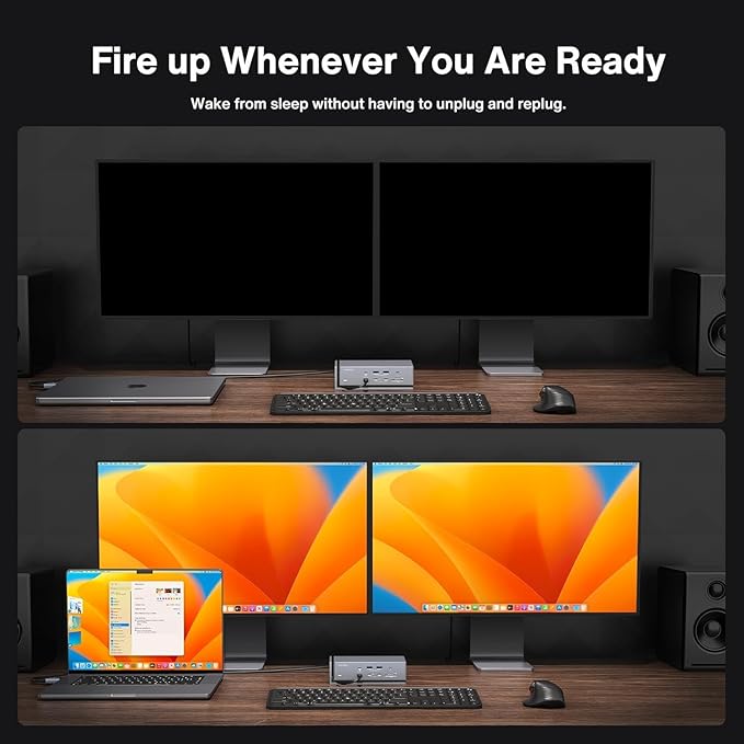 iVANKY FusionDock Max 1 Dual Thunderbolt 4 Chips 20-in-1 Quad 6K@60Hz Monitor MacBook Docking Station 40Gbps Dock for Mac M1/M2/M3 Pro/Max 2HDMI 2.0 96W PD 10Gbps USB 2.5 GbE