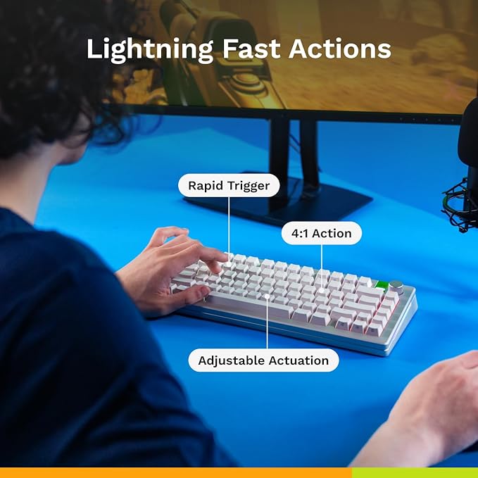 Glorious Gaming - GMMK 3 HE Rapid Trigger Keyboard Hall Effect 8K Polling Rate MX Mechanical &amp Magnetic Switches Hotswappable 100% Keyboard Modular Gasket System Doubleshot PBT keycaps (Blac