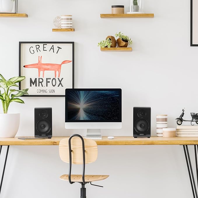 Edifier R33BT Active Bluetooth Computer Speakers - 2.0 Bookshelf Speaker - Powered Studio Monitor Black - Pair
