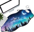 Forest Moon Desk Mat Mouse Pad 35.4X15.7 XL Extended Mousepad Huge Mouse Pads with Stitched Edges Desk Pad for Work Game Office Home