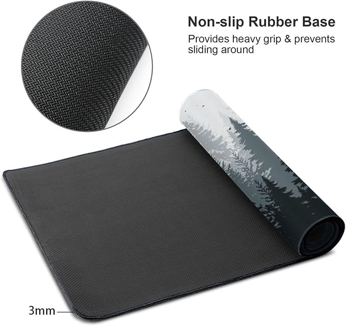 AQQA 3XL Huge Mouse Pads Oversized (48''x24'')Gaming Mouse Mat Forest Background Pattern XXXXL Large Mouse Mat Long Extended Desk Mat with Non-Slip Rubber for LaptopComputer &amp PCTree