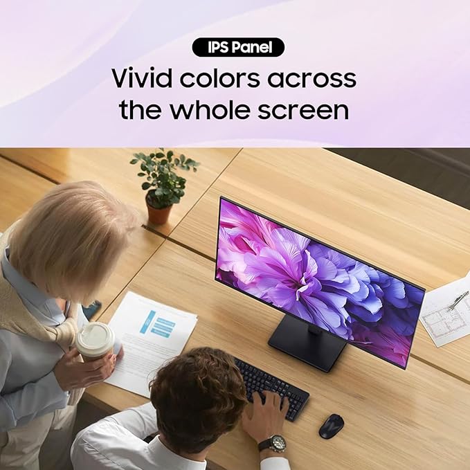 Samsung S24 inch IPS FHD (1920x1080) Monitor 100Hz Refresh Rate 5ms AMD FreeSync Ergonomic Design Eye Care Flicker-Free Game Mode HDMI &amp VGA Tilt Adjustment Black