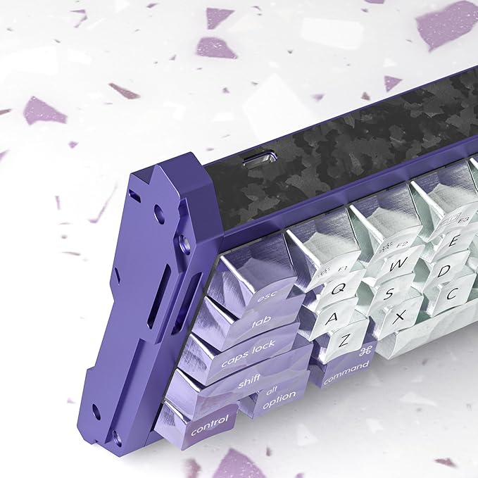 kutethy KY60 Anodizing Aluminum Keyboard Case60% Mechanical Gaming KeyboardFull CNC Hall Effect Keyboard Compatible with Wooting60 Mad60 Win60 GH60 60HE (Mecha Purple)