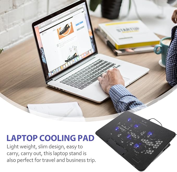 Laptop Cooling Pad 15.6 Inch with 1 Quiet Fan Black Cooling Stand for Gaming and Work Laptops Portable Heat Dissipation Base for Office and Home Use