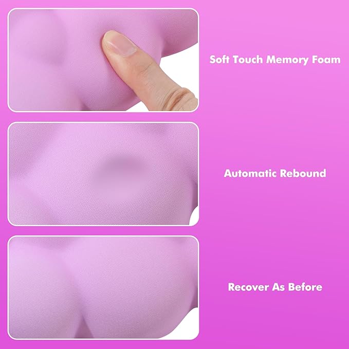 MoKo Cloud Wrist Rest Ergonomic Cloud Keyboard Wrist Rest with Mouse Rest Wrist Pad Durable Polyester Cloud Arm Rest Wrist Pad for Keyboard and Mouse for Office Gaming Computer Laptop Pink