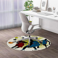 Black Green PU Leather Office Chair Mat for Hardwood Floor Anti-Slip Desk Chair Mat Basketball Player Silhouette Desk Chair Mats Low-Pile Carpet Anti-Slip Floor Protector Rug Diameter 35.4 in