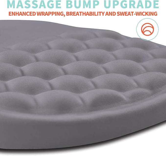 Ergonomic Mouse Pad Wrist Support with Memory Foam Massage Bulge Carpal Tunnel Pain Relief Mousepad Wrist Rest for Mouse(12x8 inch Silver Gray Light Purple)