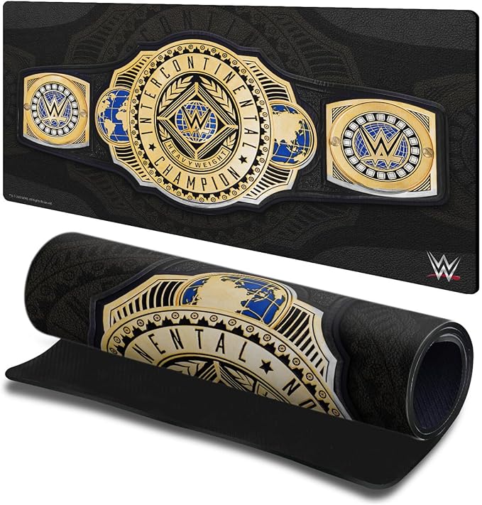 Head Case Designs Officially Licensed WWE Intercontinental Championship Title Belts 23.62 x 11.81 x 0.12 inches (600 x 300 mm) - L Gaming Office Desk PC Keyboard Mouse Mat Pad
