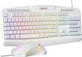Redragon Updated Programmable Gaming Keyboard and Mouse RGB Backlit Keyboard Mouse with Software Independent Macro Record Keys Value Combo Set White - S101-3 PRO