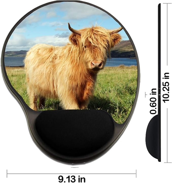 MSD Mousepad Wrist Rest Protected Mouse Pads Mat with Wrist Support IMAGE ID: 23904149 Close up of scottish highland cow