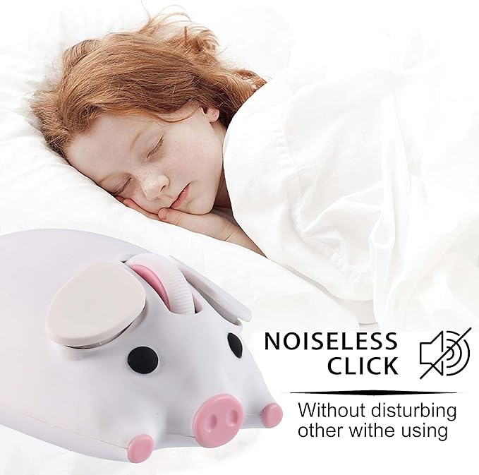 Wireless Bluetooth Mouse Cute Animal Pig Shape Dual Mode Kawaii Silent Portable Lightweight 3-Button 1200DPI Wireless Mouse Battery Powered Gift for Kids Boys Girls for PC Laptops Tablets (White)