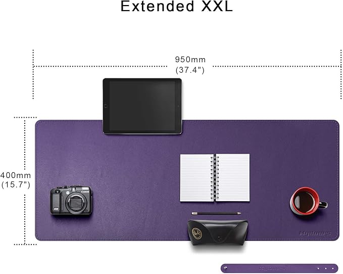 Mydours 38x16 Large Desk Pad Purple Desk Mat XL PU Leather Desk Mat for Workspace &amp Decor Durable Keyboard Mouse Pad for Home Office Writing &amp Gaming (Purple)