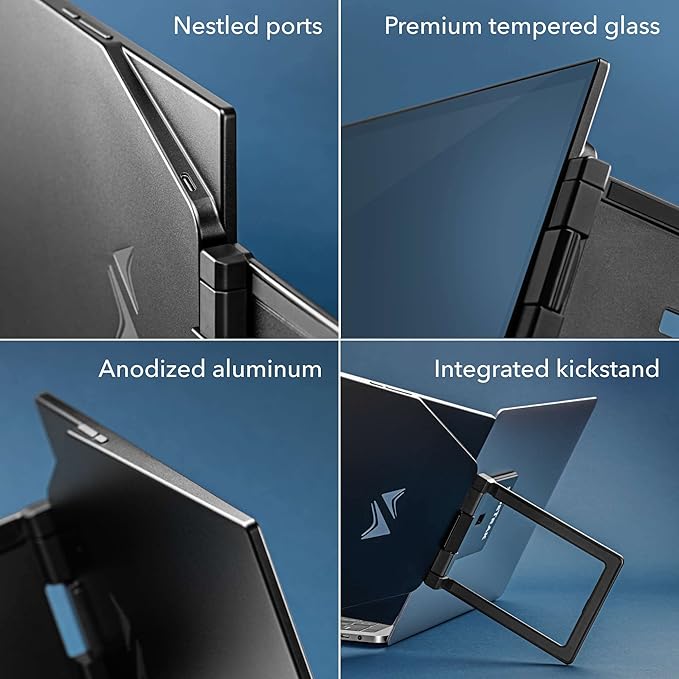 SideTrak Swivel Pro Triple 13.3 Ultra Slim Attachable Portable Monitor FHD IPS 1080p Laptop Screens with Kickstand + Unique Patented Swivel Hinge For Mac PC and Chromebook USB-C® Port Connection