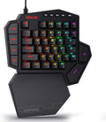 Redragon K585 DITI Wired One-Handed RGB Mechanical Gaming Keyboard 42 Keys Type-C Professional Gaming Keypad w/Upgraded Hot-Swappable Socket 7 Onboard Macro Keys &amp Detachable Wrist Rest