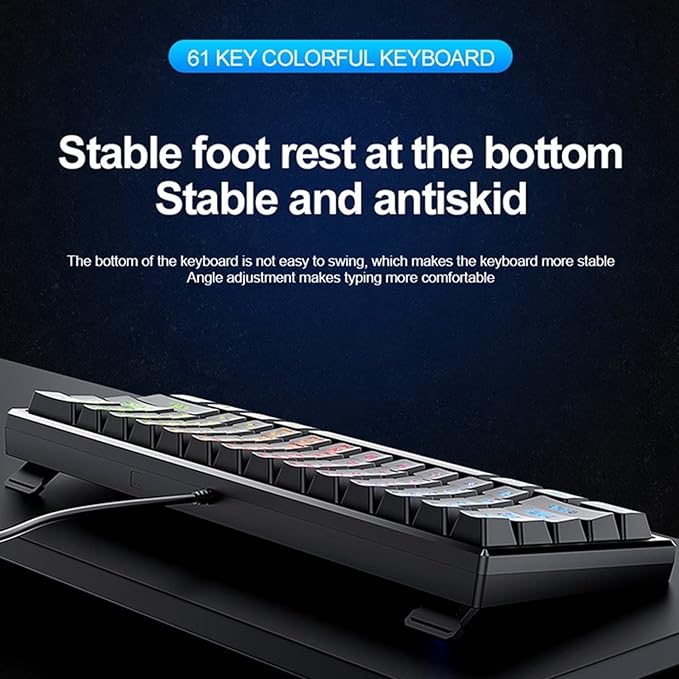 USB Gaming Keyboard Mechanical Keyboard Adjustable Angle Backlit Design for Gaming for Home Office for Work