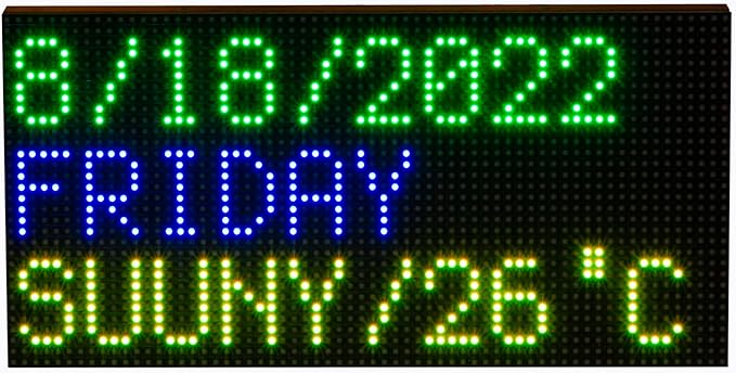 RGB Full-Color LED Matrix Panel Display for Raspberry Pi Pico ESP32 for Arduino 64×32 Pixels 3mm Pitch 2048 RGB LEDs Adjustable Brightness