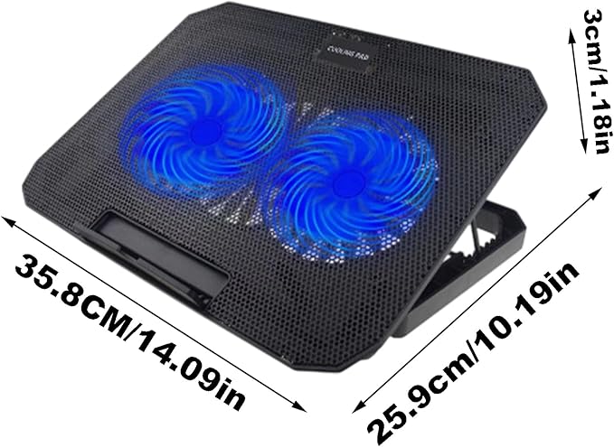 Laptop Cooling Pad - Adjustable Stand with Fan for 15.6 Notebooks Computer Cooling Fan | Laptop Ventilation Fan Stable Computer Cooler Silent Cooling Stand to Prevent Overheating