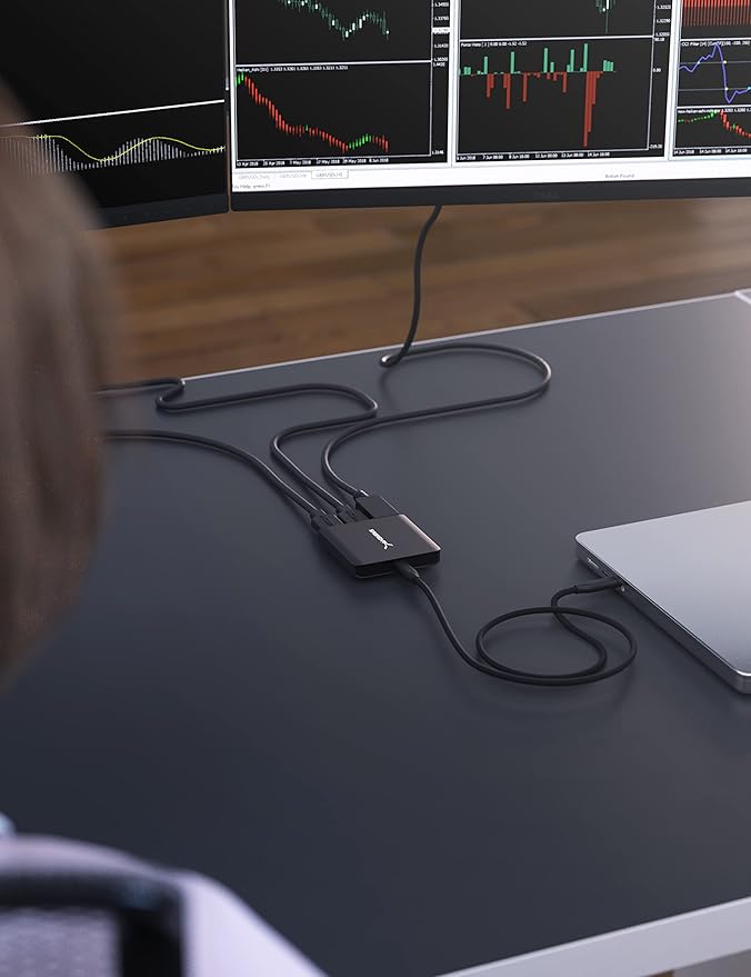 SABRENT USB-C Triple Display Adapter x2 HDMI and x1 DisplayPort (DA-H2D1)