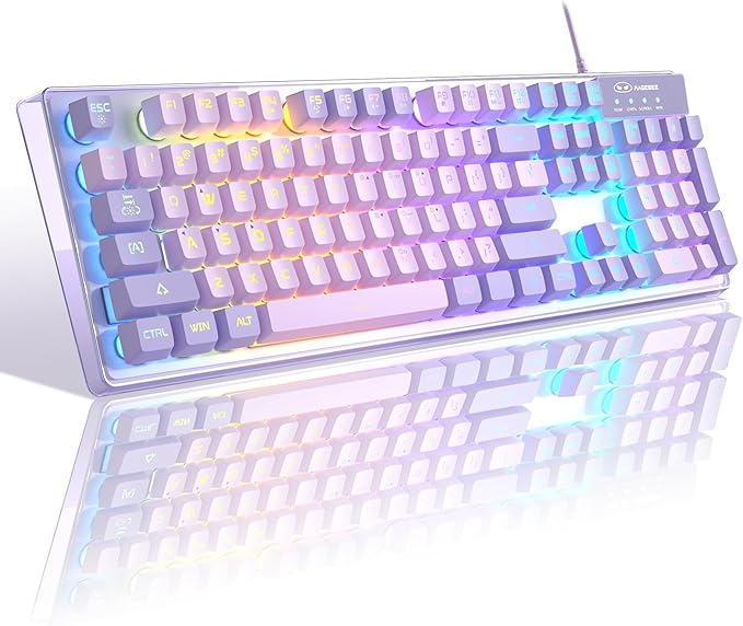 Gaming Keyboard and Mouse Combo K1 RGB LED Backlit Wired Keyboard with 104 Key Computer PC Gaming Keyboard for PC/Laptop (Purple)