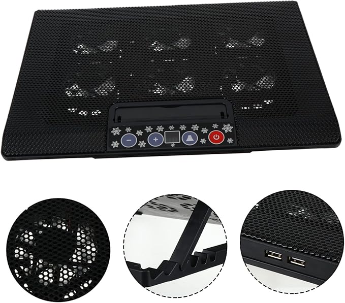 Multi-Angle Adjustable Laptop Cooling Stand Six Fans Base and Variable Speed Control for Enhanced Comfort and Heat Dissipation