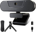 saylas 4K Webcam with Microphone and Speaker Wide Angle 112° Remote Control Autofocus Digital Zoom Privacy Cover Plug &amp Play Web Streaming Camera for Computer USB Webcam for Pc