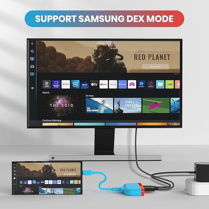 NEWDERY Switch Dock Switch Portable Docking Station with 4K HDMI 100W PD Port USB-C to USB-A Converter 5Gbps Compatible with Switch OLED/Steam Deck/Samsung DeX