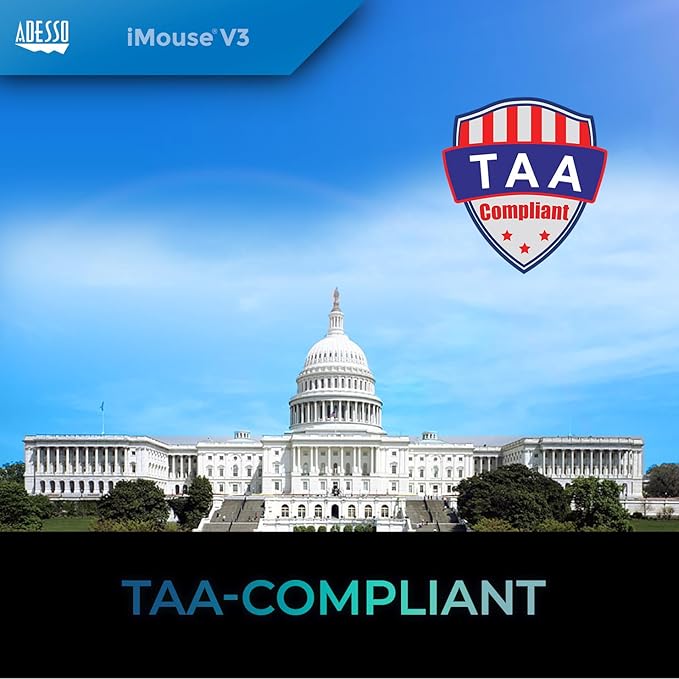 Adesso iMouse V3-TAA USB Adjustable Wrist Angle Vertical Ergonomic Mouse Made in Taiwan (TAA Compliant)
