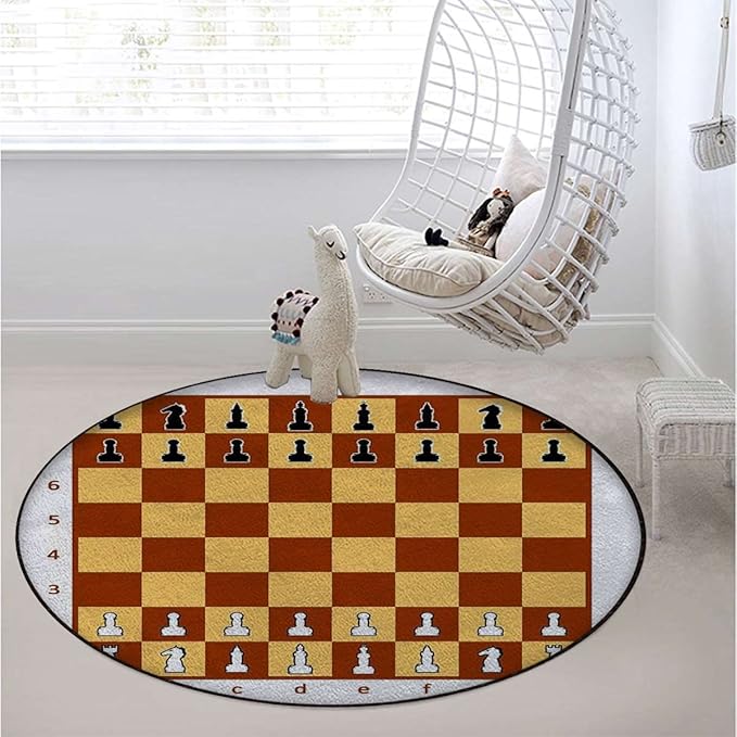 Poker Tournament Hardwood Floor Gaming Chair Mat Round Floor Mats for Office Chair Desk Chair Anti Slip Floor Protector for Rolling Chair Board Game Opening Position onBrown Black Diameter 39.3 in